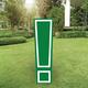 Festive Green Collegiate Exclamation Point Corrugated Plastic Yard Sign, 30in